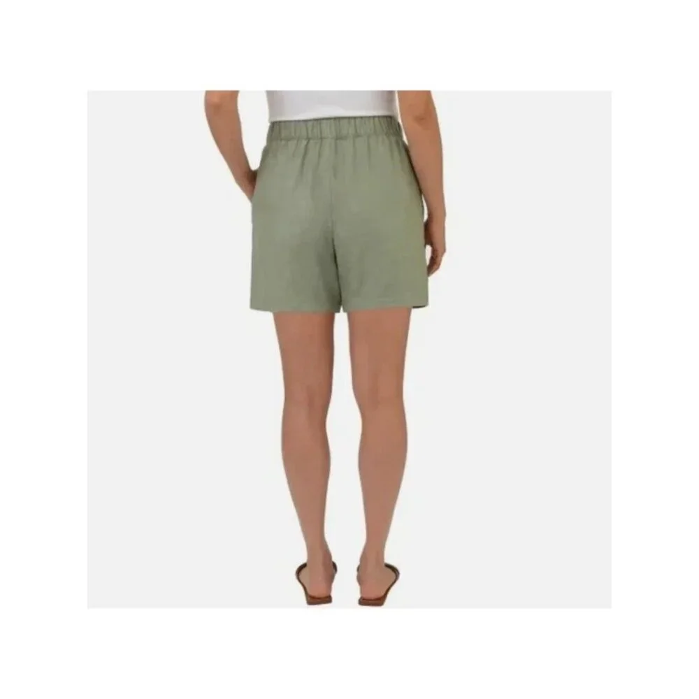 NWOT Blanknyc Women's M Green Linen-Blend Elastic Waist Shorts C0465